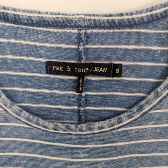 Rag & Bone / Jean Women's Small The Bowery Blue Indigo White Stripe Pocket Tank - Picture 5 of 9